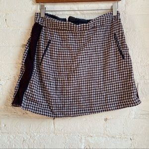 Zara Brown Grid Mini Skirt